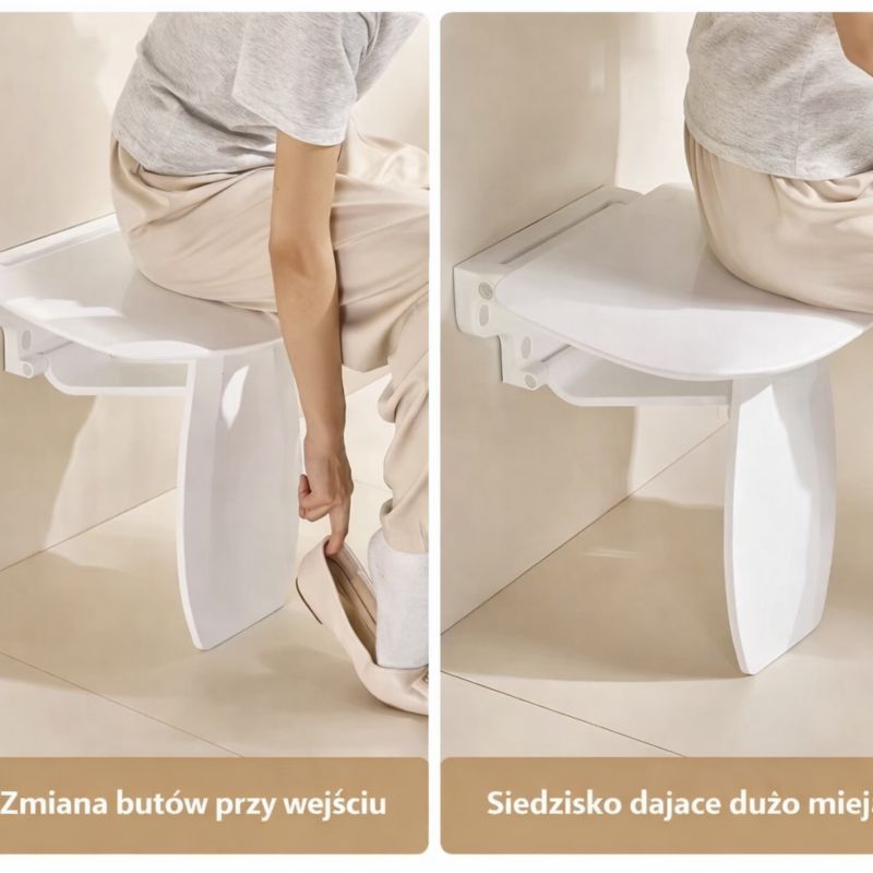 Sæde til Bruser Sammenklappeligt 42 x 39,7 cm Hvid 220 kg