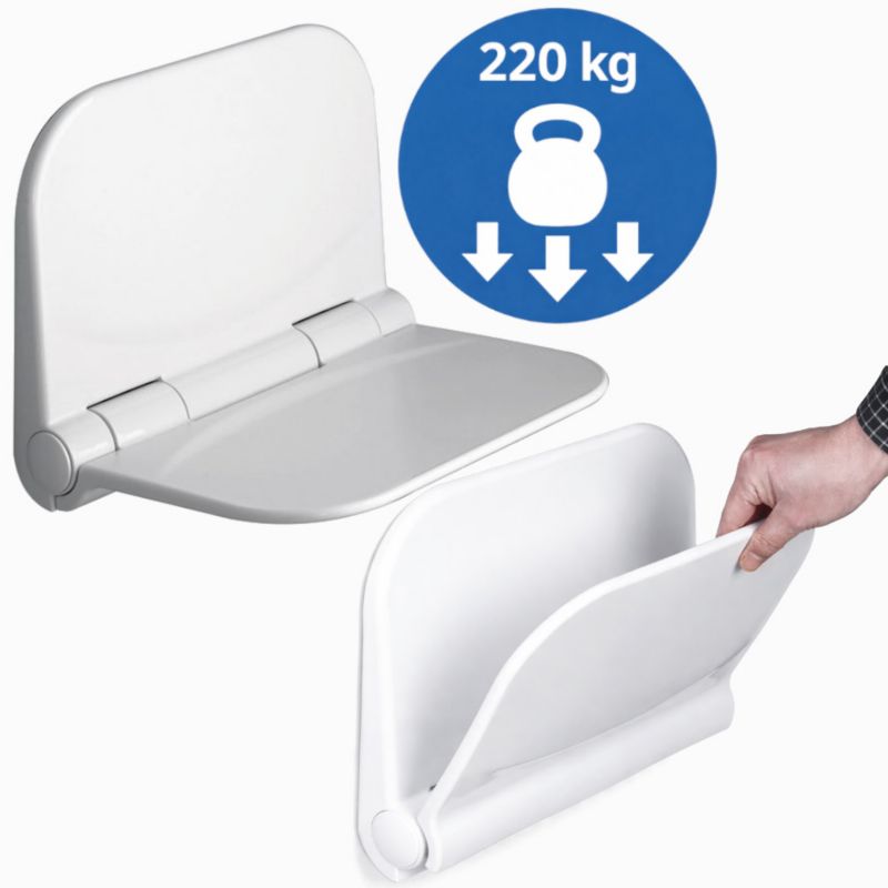 Sæde til Bruser Sammenklappeligt 38,1 x 29,1 cm Hvid 220 kg