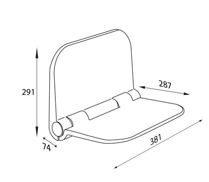 Sæde til Bruser Sammenklappeligt 38,1 x 29,1 cm Hvid 220 kg