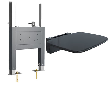 Sæde til Bruser Sort 35 x 27,5 cm Antibakteriel 130 kg med Skjult Stel 300 kg