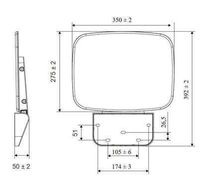 Sæde til Bruser Sort 35 x 27,5 cm Antibakteriel 130 kg med Skjult Stel 300 kg