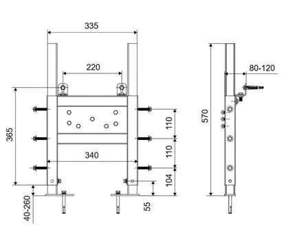 Sæde til Bruser Sort 35 x 27,5 cm Antibakteriel 130 kg med Skjult Stel 300 kg