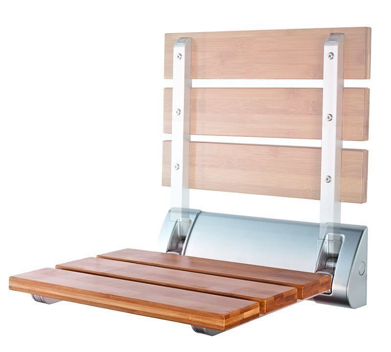 Sammenklappeligt Brusesæde Bambus 32x32 cm Op til 160 kg