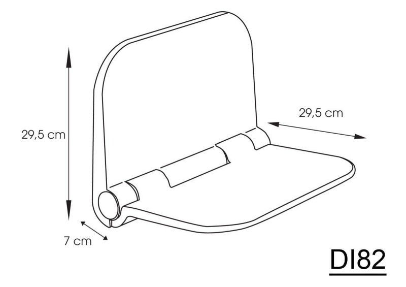 Sæde til Bruser Sammenklappeligt 38x30 cm Hvid 120 kg