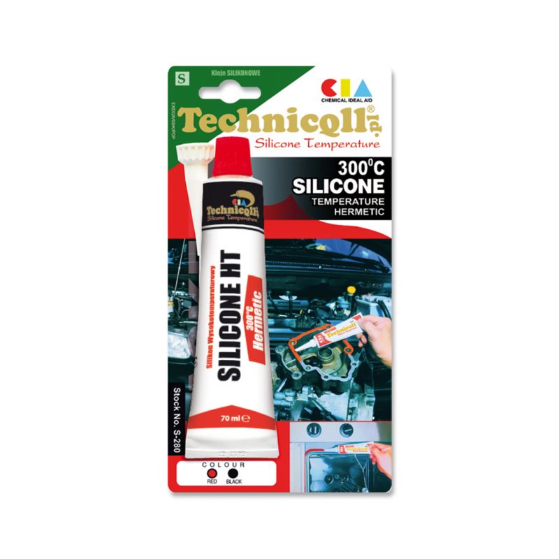Technicqll højtemperatursilikone rød 70 ml