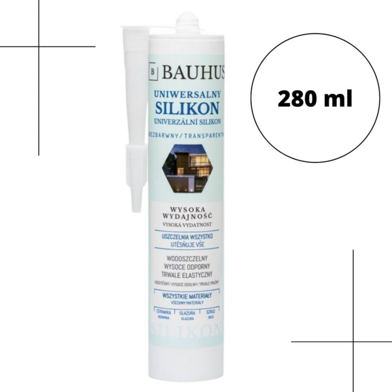 Bauhus universal silikone klar 280 ml