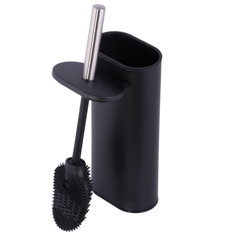Silikone Toiletbørste Sort Mat Stål 39 cm | CH.MALAVI-BLK