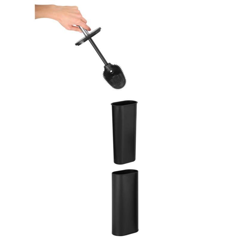 Silikone Toiletbørste Sort Mat Stål 39 cm | CH.MALAVI-BLK