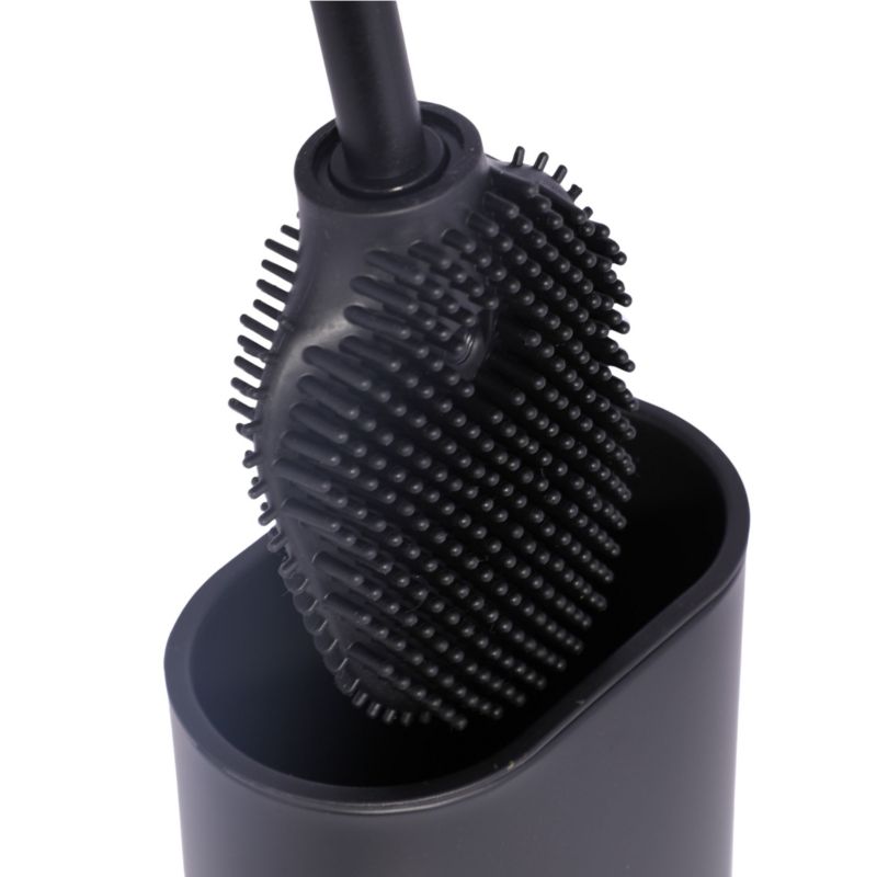 Silikone Toiletbørste Sort Mat Stål 39 cm | CH.MALAVI-BLK