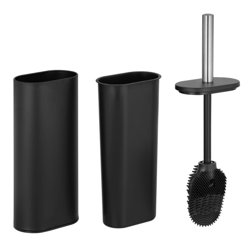 Silikone Toiletbørste Sort Mat Stål 39 cm | CH.MALAVI-BLK