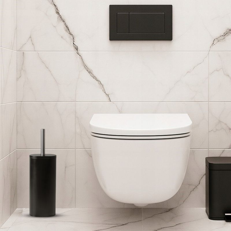 Silikone Toiletbørste Sort Mat Stål 39 cm | CH.MALAVI-BLK