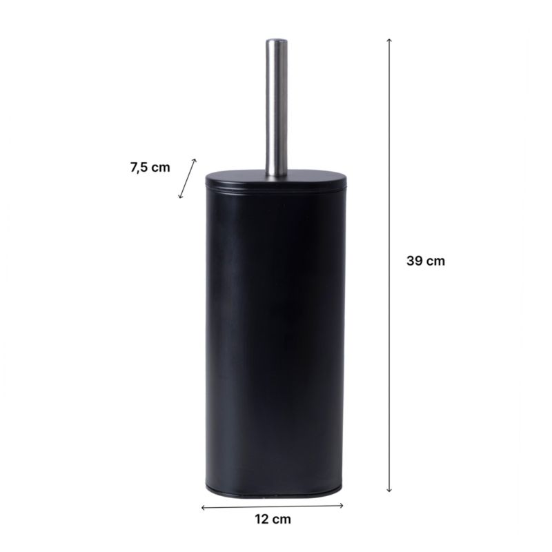 Silikone Toiletbørste Sort Mat Stål 39 cm | CH.MALAVI-BLK