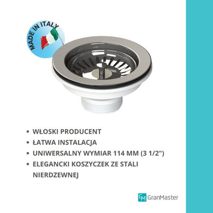 Universelt afløbssigte til vask, GranMaster, krom, 1 stk.