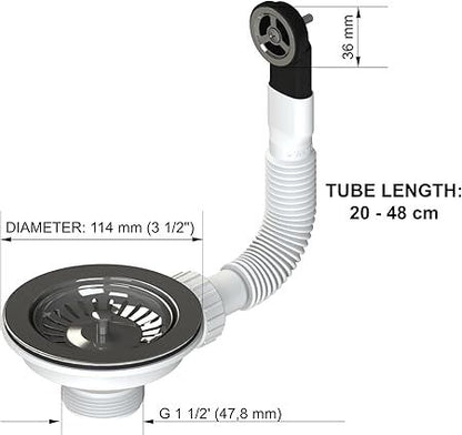 Universal krom sil med overløb til GranMaster vask, 1 stk.