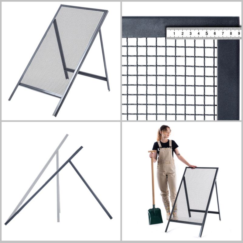 Byggesigte KADAX til Sand, Jord og Grus 120 x 60 cm med 10 mm Maskestørrelse