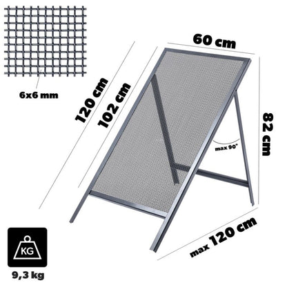 KADAX byggesigte til sand, jord og grus 120x60 cm med 6 mm maskestørrelse