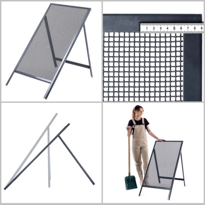 KADAX byggesigte til sand, jord og grus 120x60 cm med 6 mm maskestørrelse