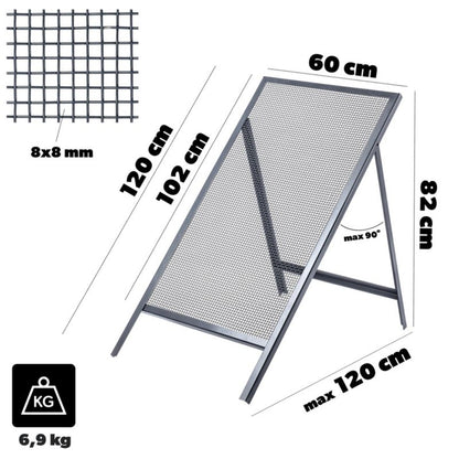 Byggesigte KADAX til Sand, Jord og Grus 120 x 60 cm med 8 mm Maske