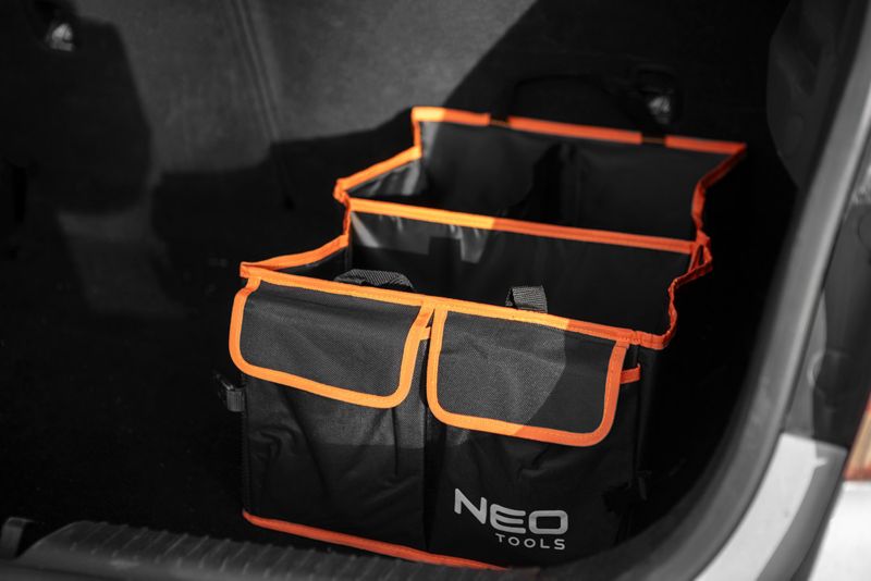 Sammenklappelig bilorganisator NEO Tools til bagagerum med 2 lommer og velcro, 1 stk.