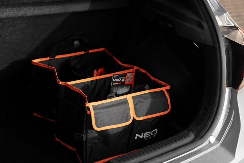 Sammenklappelig bilorganisator NEO Tools til bagagerum med 2 lommer og velcro, 1 stk.