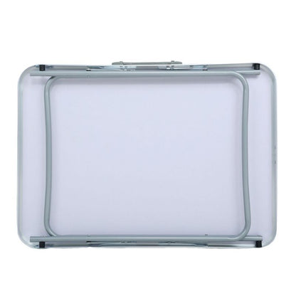 Sammenklappeligt campingbord ARES i aluminium med trælook, mål 70 x 60 x 50 cm, 1 stk.