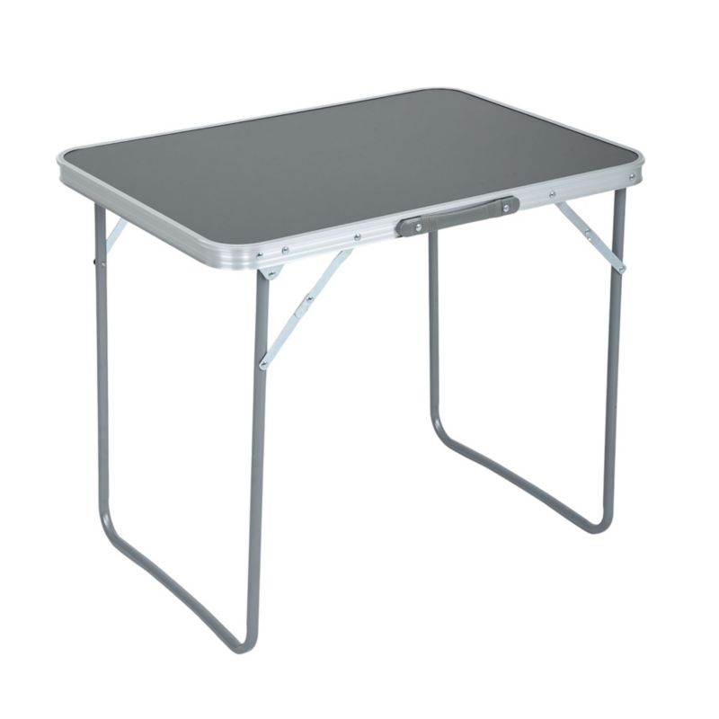 Sammenklappeligt campingbord ARES i gråt aluminium, mål 70 x 60 x 50 cm, 1 stk.