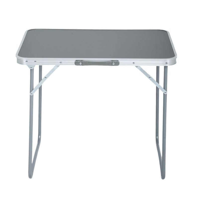 Sammenklappeligt campingbord ARES i gråt aluminium, mål 70 x 60 x 50 cm, 1 stk.