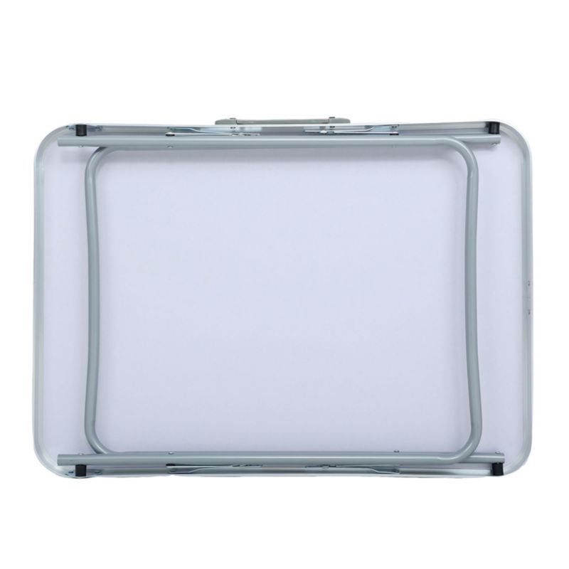 Sammenklappeligt campingbord ARES i gråt aluminium, mål 70 x 60 x 50 cm, 1 stk.