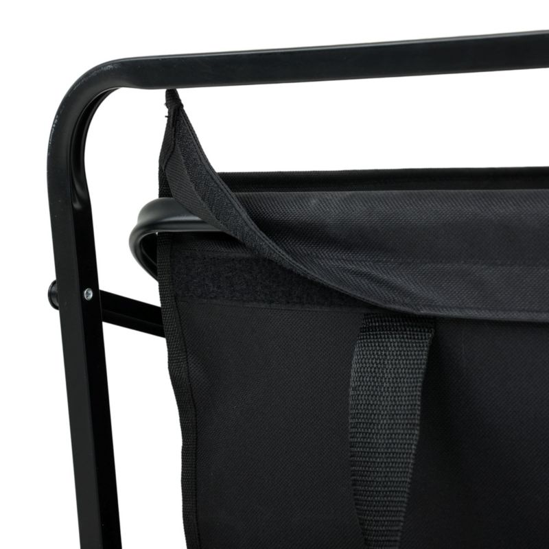Sammenklappelig strandvogn Tyrs med plastikhjul, maksimal belastning 120 kg, sort, 1 stk.