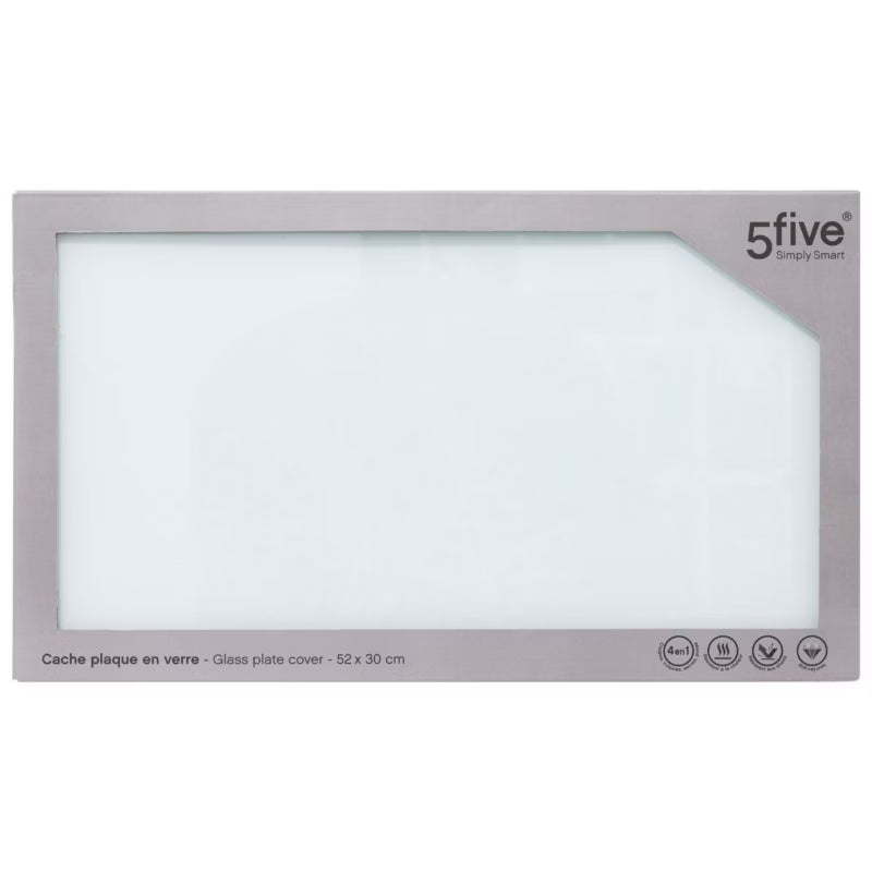 Skærebræt 52x30 cm Hvid Glas