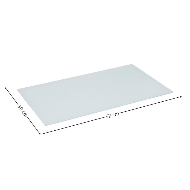 Skærebræt 52x30 cm Hvid Glas