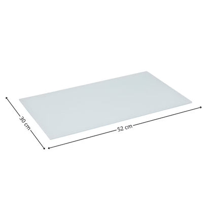 Skærebræt 52x30 cm Hvid Glas