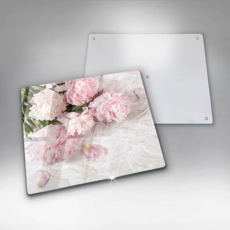 Skærebræt i Glas 60x52 cm Blomster
