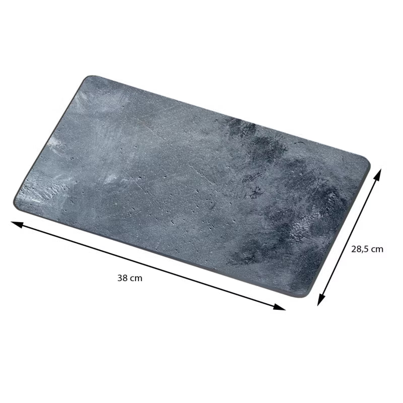 Skærebræt Glas Betonlook 38x28 cm Grå