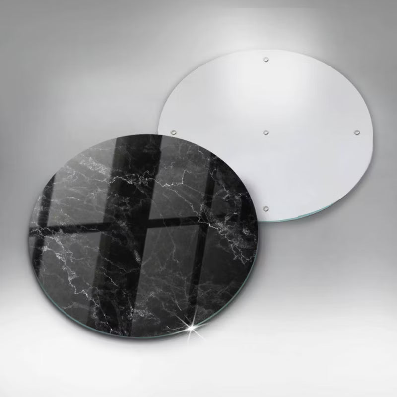 Skærebræt Glas Rund Ø30 cm Marmor
