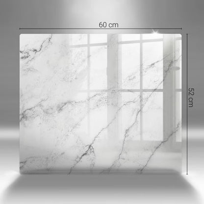 Skærebræt i Glas 60x52 cm Marmorlook Hvid