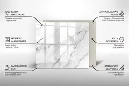 Skærebræt i Glas 60x52 cm Marmorlook Hvid