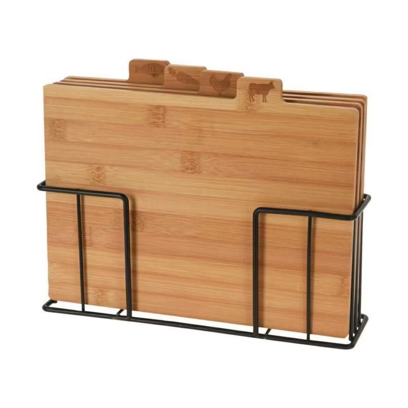 Skærebræt Sæt 28x20 cm Bambus med Holder
