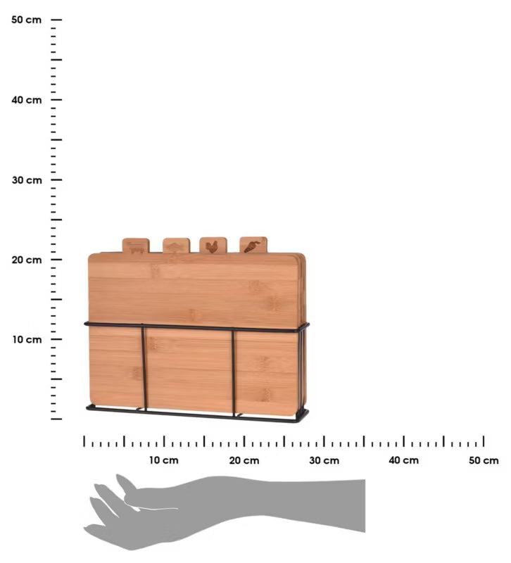 Skærebræt Sæt 28x20 cm Bambus med Holder