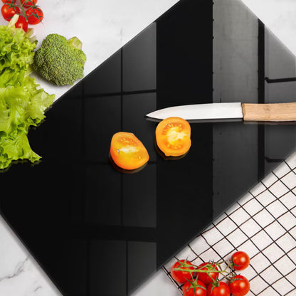 Skærebræt Glas 30x52 cm Sort