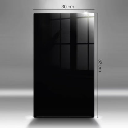 Skærebræt Glas 30x52 cm Sort