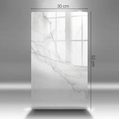 Skærebræt i Glas 30x52 cm Hvid Marmor