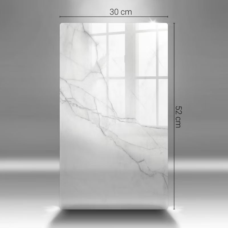 Skærebræt i Glas 30x52 cm Hvid Marmor