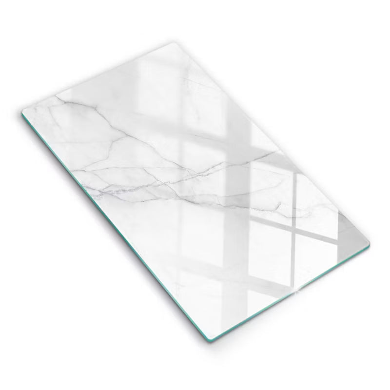 Skærebræt i Glas 30x52 cm Hvid Marmor