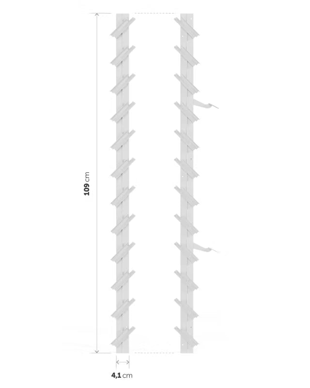 Skoddesystem Stål 109 cm Hvid