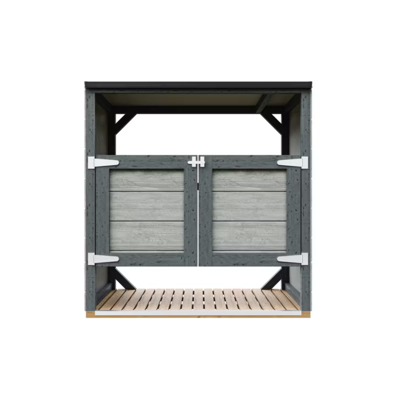 Skraldespandsskjuler 2x240L 153x75 cm Grå