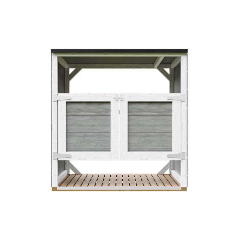 Skraldespandsskjuler 2x240L 153x75 cm Grå