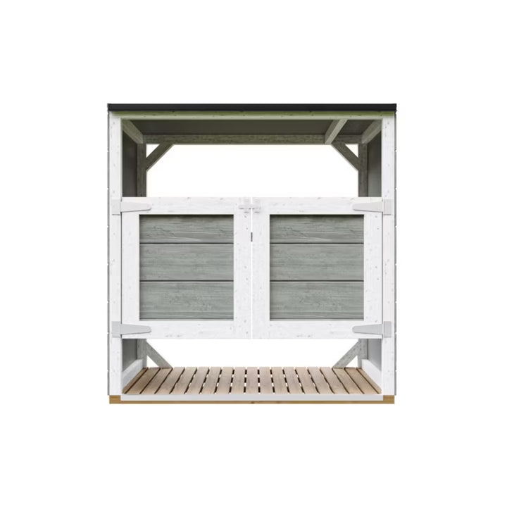 Skraldespandsskjuler 2x240L 153x75 cm Grå
