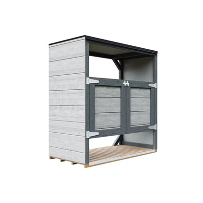 Skraldespandsskjuler 2x240L 153x75 cm Grå