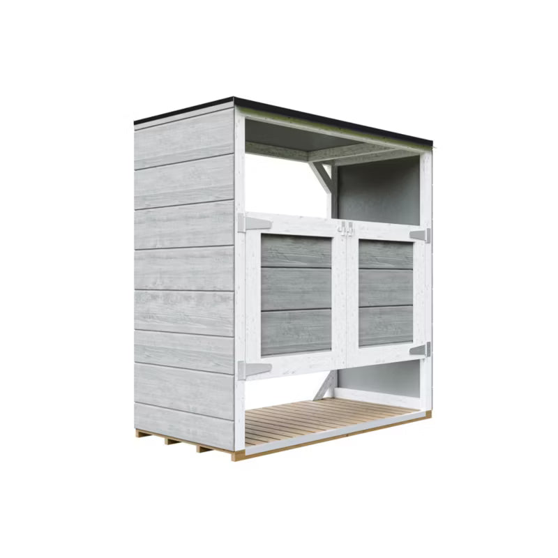 Skraldespandsskjuler 2x240L 153x75 cm Grå